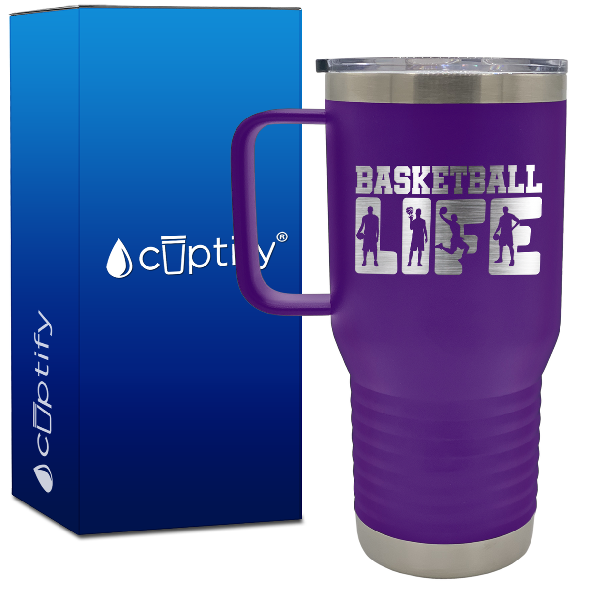 Basketball Life 20oz Basketball Travel Mug
