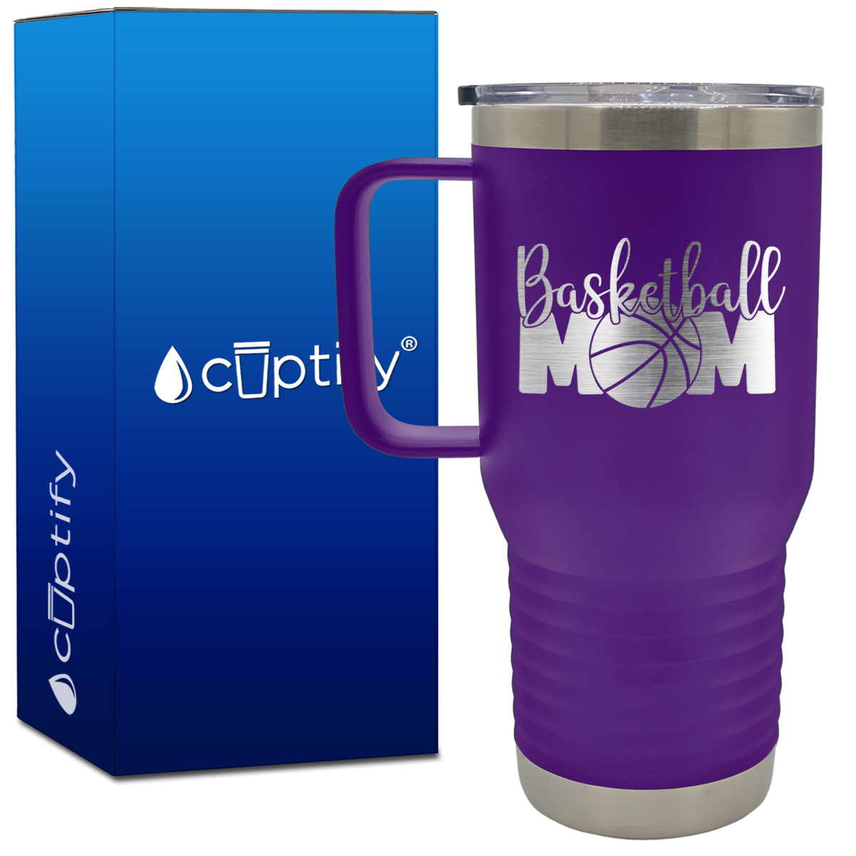 Mom Basketball 20oz Basketball Travel Mug