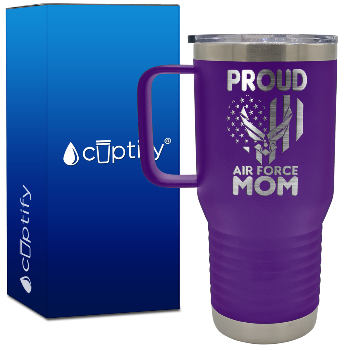 Proud Air Force Mom 20oz Travel Mug