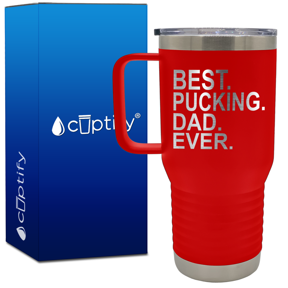 Best Pucking Dad Ever 20oz Hockey Travel Mug