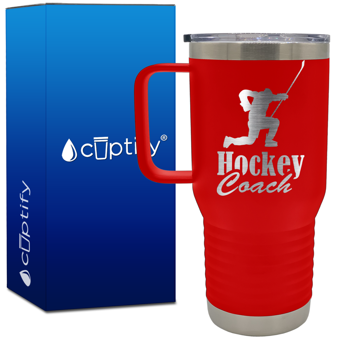 Hockey Coach Goal Pose 20oz Hockey Travel Mug