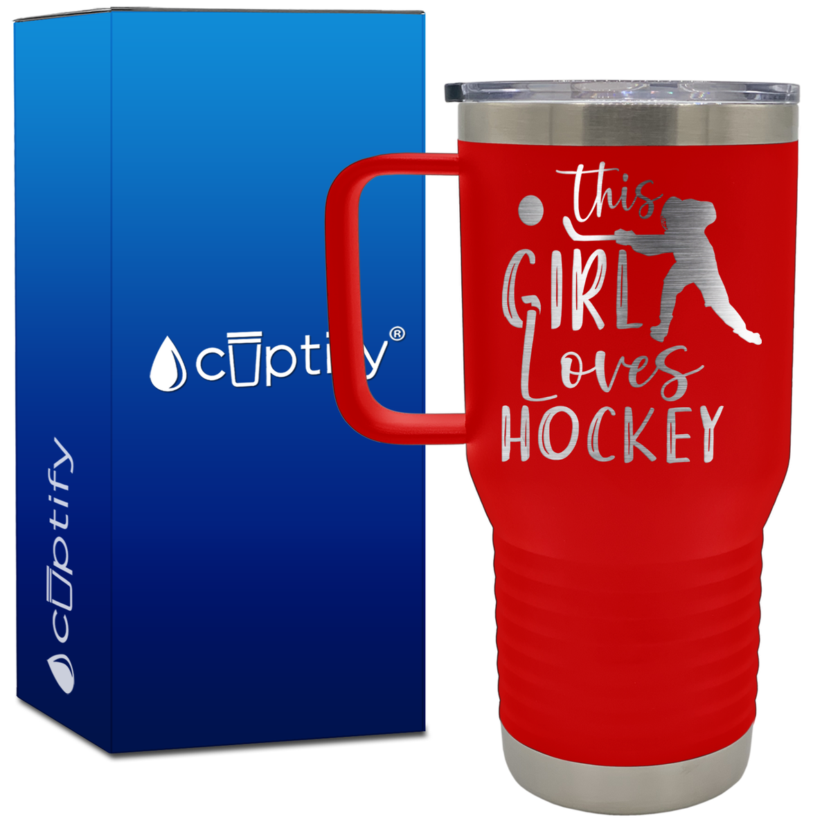 This Girl Loves Hockey 20oz Hockey Travel Mug