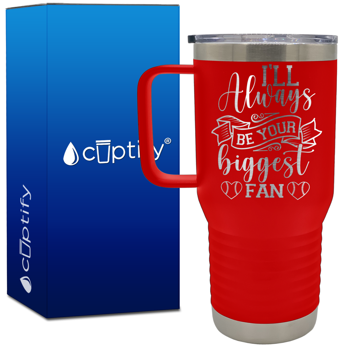 I'll Always Be Your Biggest Fan Baseball 20oz Baseball Travel Mug
