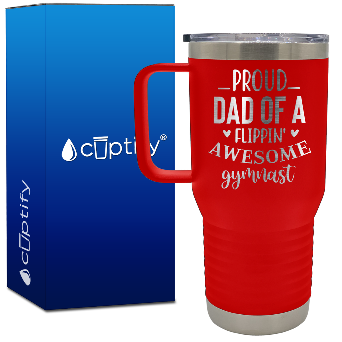 Proud Dad of a Flippin' Awesome Gymnast 20oz Gymnastics Travel Mug