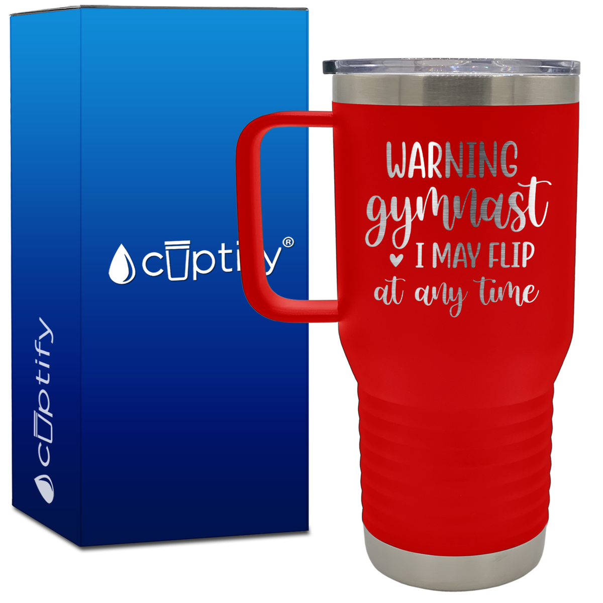 Warning Gymnast I May Flip at Any Time 20oz Gymnastics Travel Mug