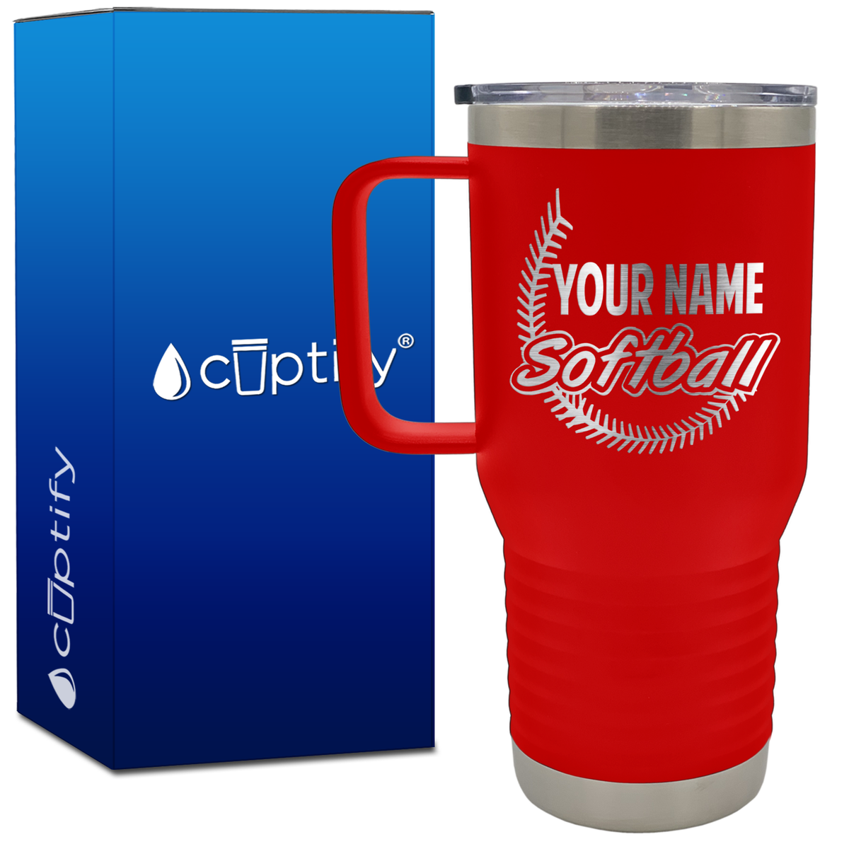 Personalized Softball 20oz Softball Travel Mug
