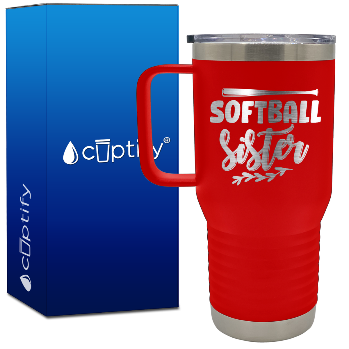 Softball Sister 20oz Softball Travel Mug