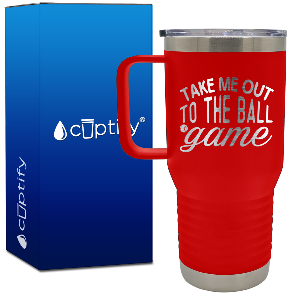 Take Me Out to the Ball Game 20oz Softball Travel Mug