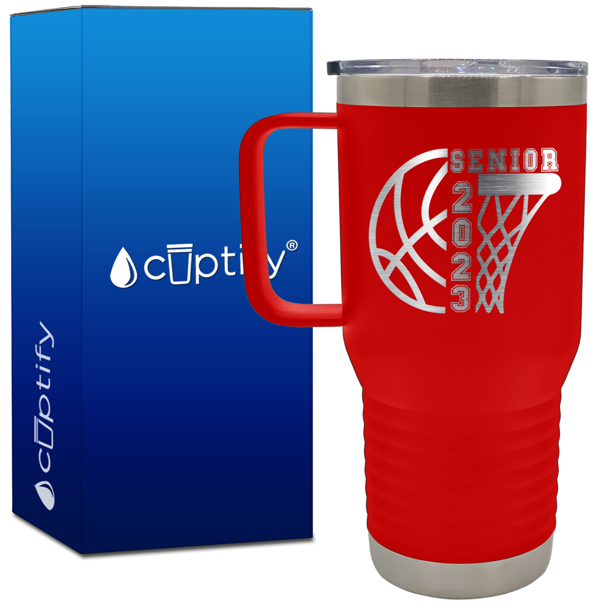 Basketball Senior 20oz Basketball Travel Mug