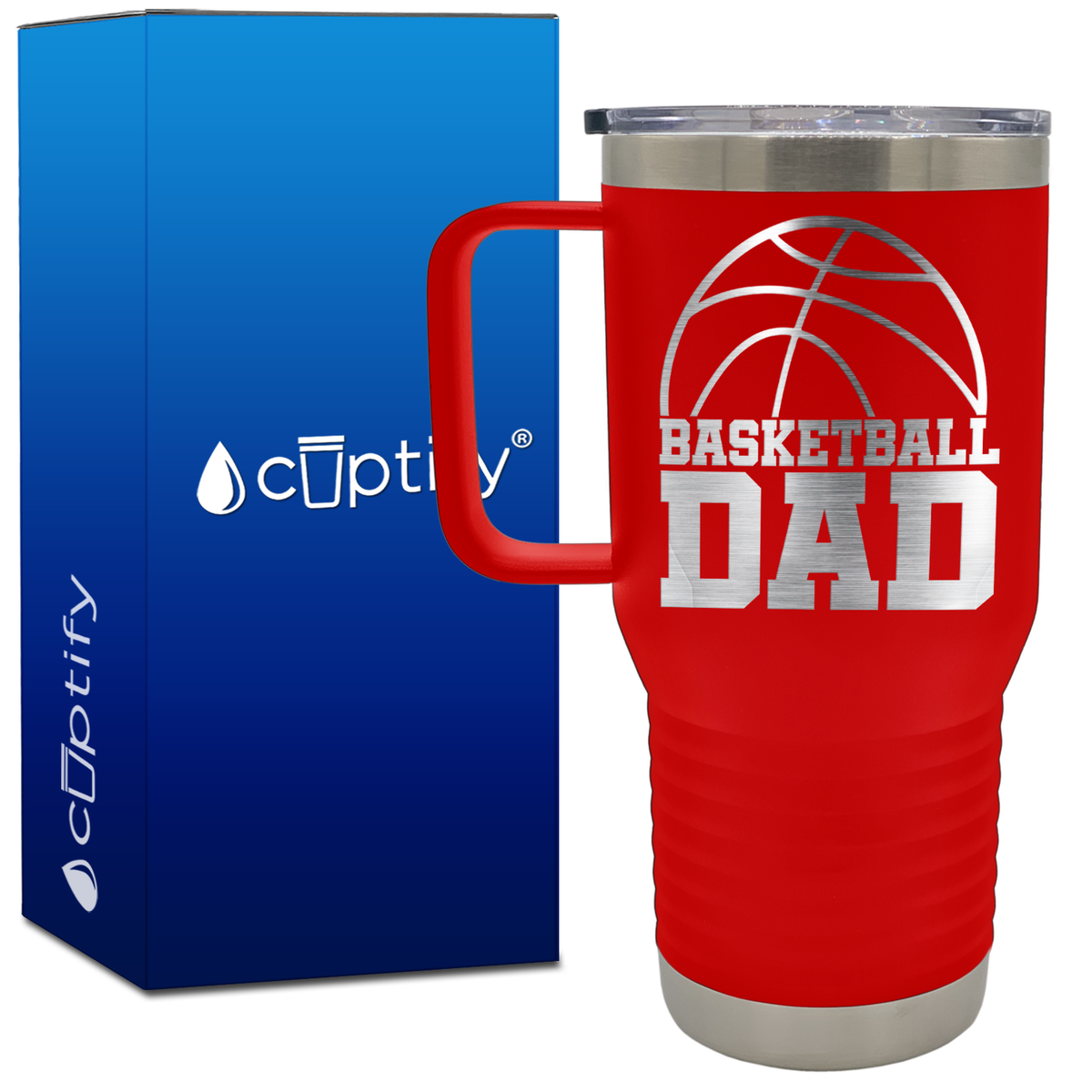 Basketball Dad Half Ball 20oz Basketball Travel Mug