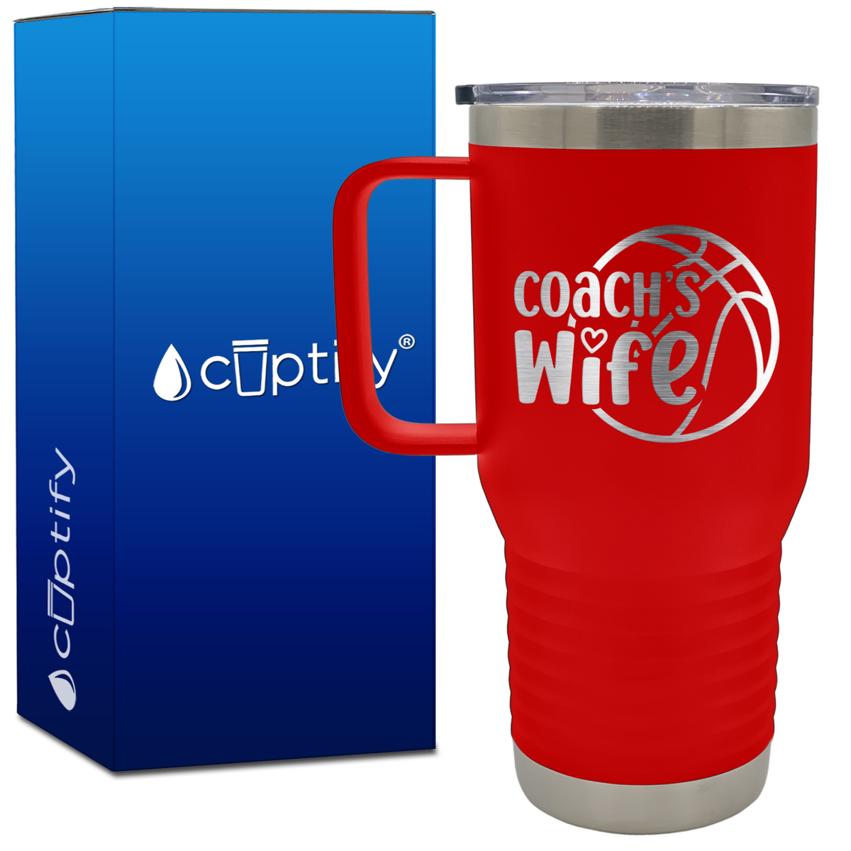 Coach's Wife Basketball 20oz Basketball Travel Mug