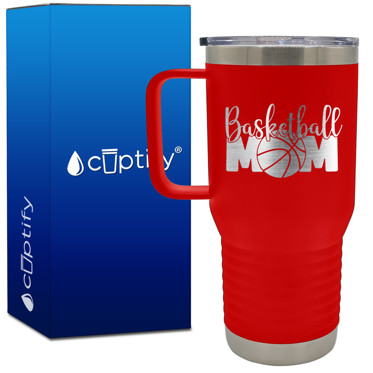 Mom Basketball 20oz Basketball Travel Mug
