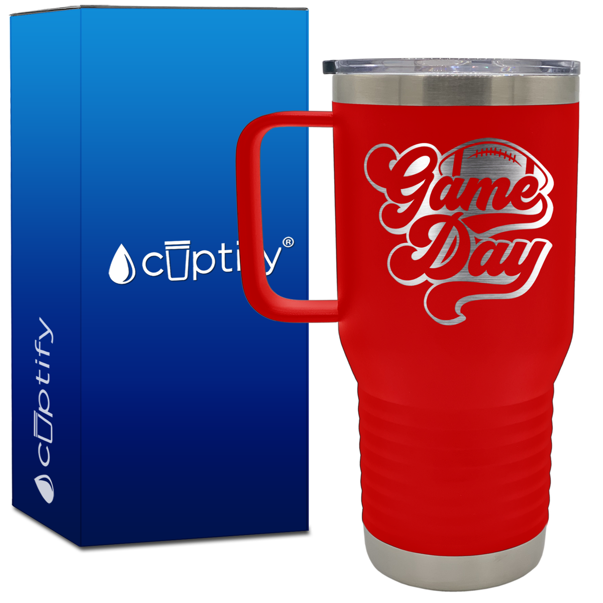 Game Day Football 20oz Football Travel Mug
