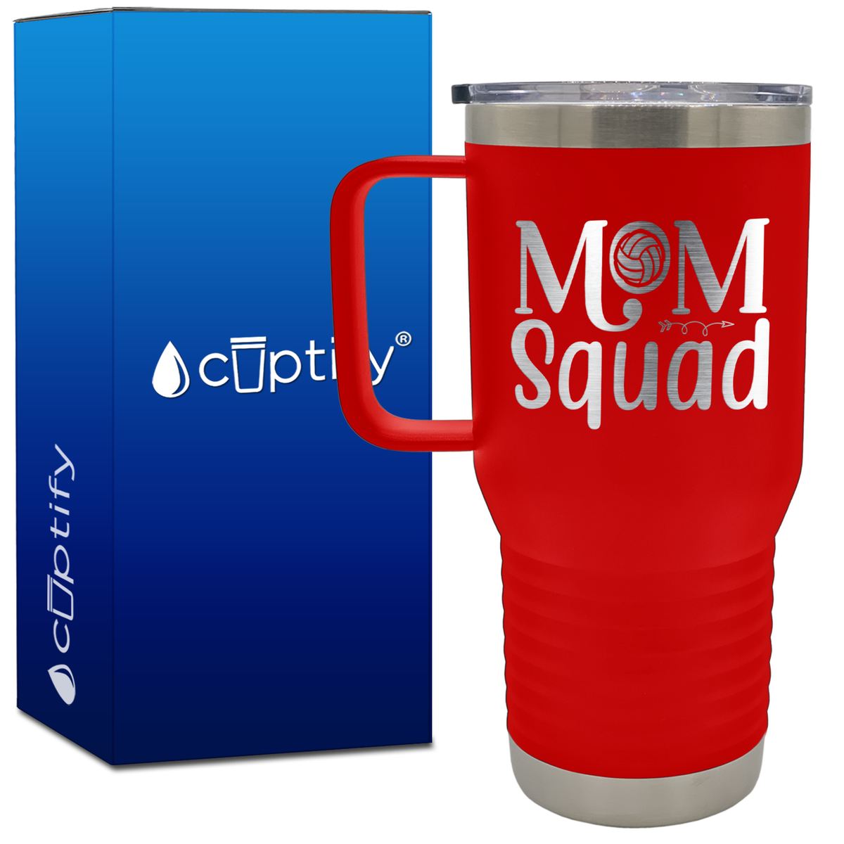 Volleyball Mom Squad 20oz Volleyball Travel Mug