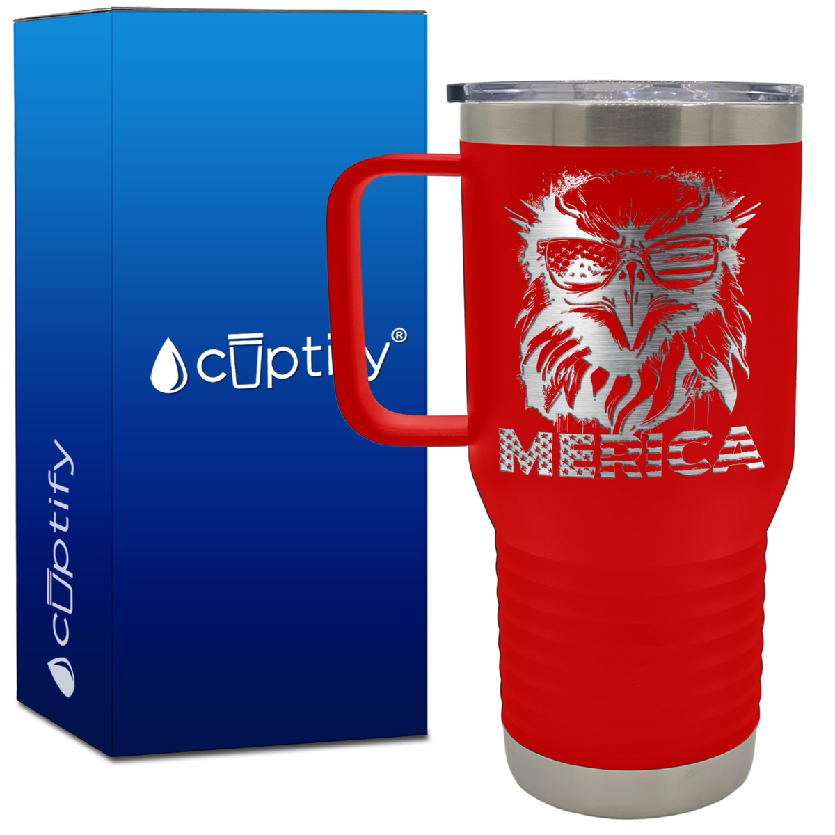 Merica Eagle 20oz 4th of July Travel Mug