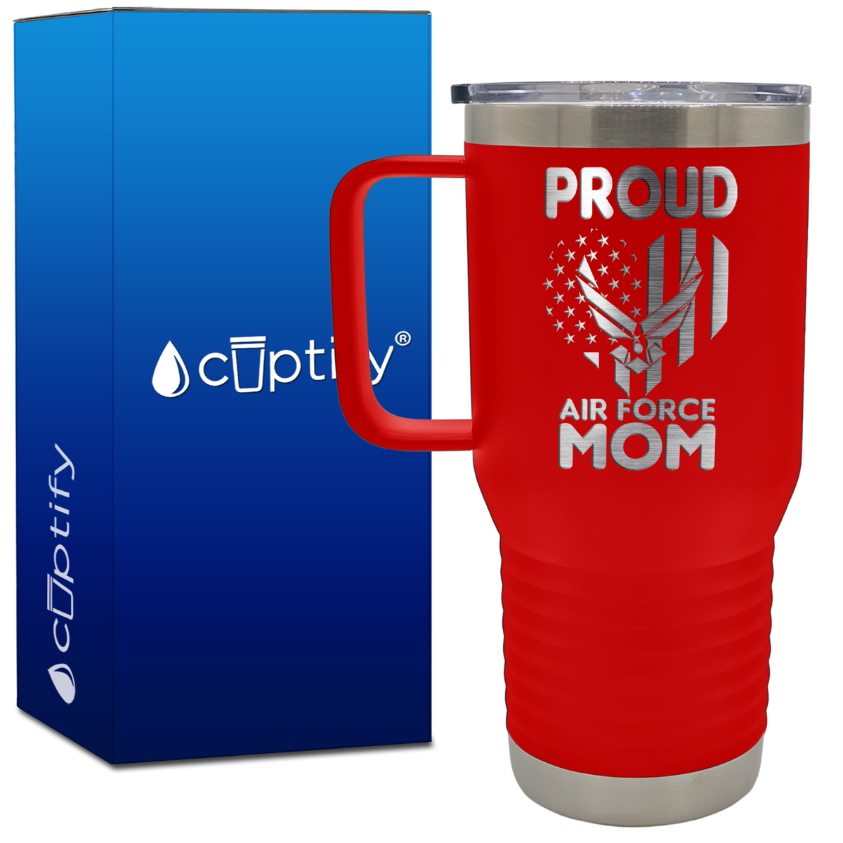 Proud Air Force Mom 20oz Travel Mug