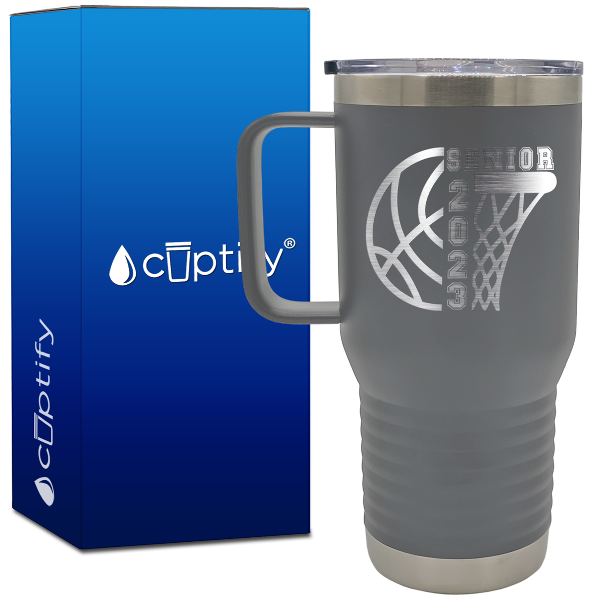 Basketball Senior 20oz Basketball Travel Mug