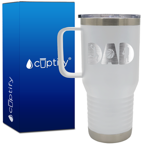 Dad Basketball Silhouettes 20oz Basketball Travel Mug