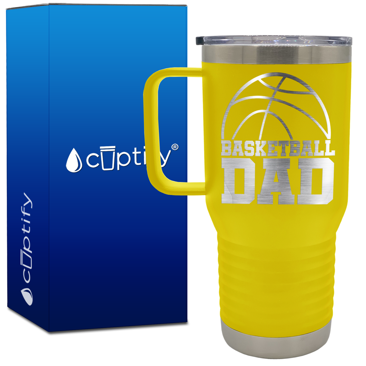 Basketball Dad Half Ball 20oz Basketball Travel Mug