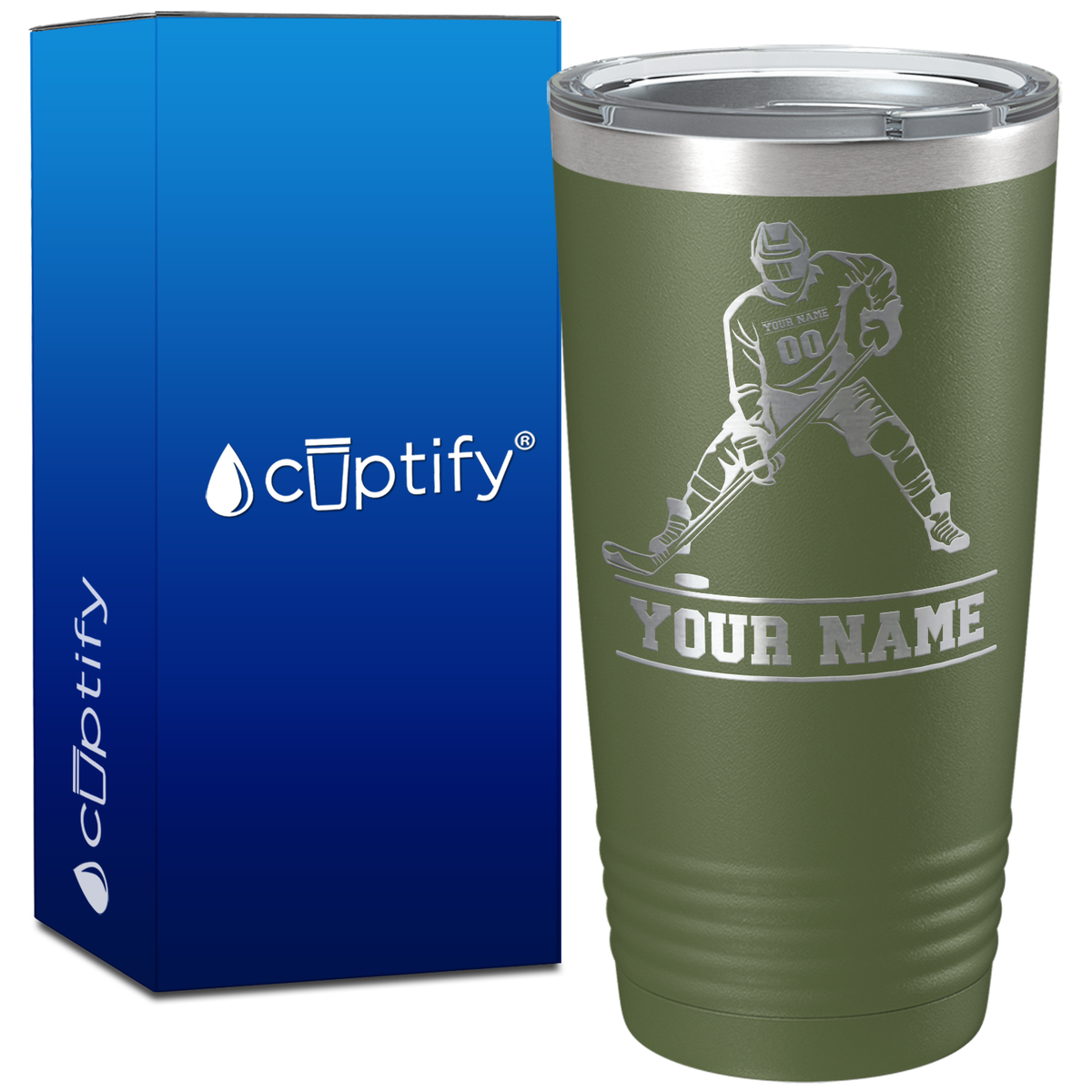 Personalized Hockey Player on 20oz Tumbler