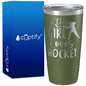 This Girl Loves Hockey on 20oz Tumbler