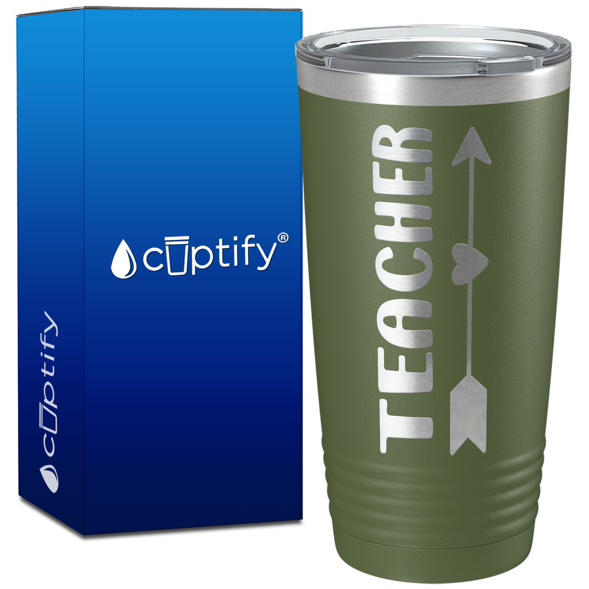 Teacher Heart Arrow on 20oz Tumbler