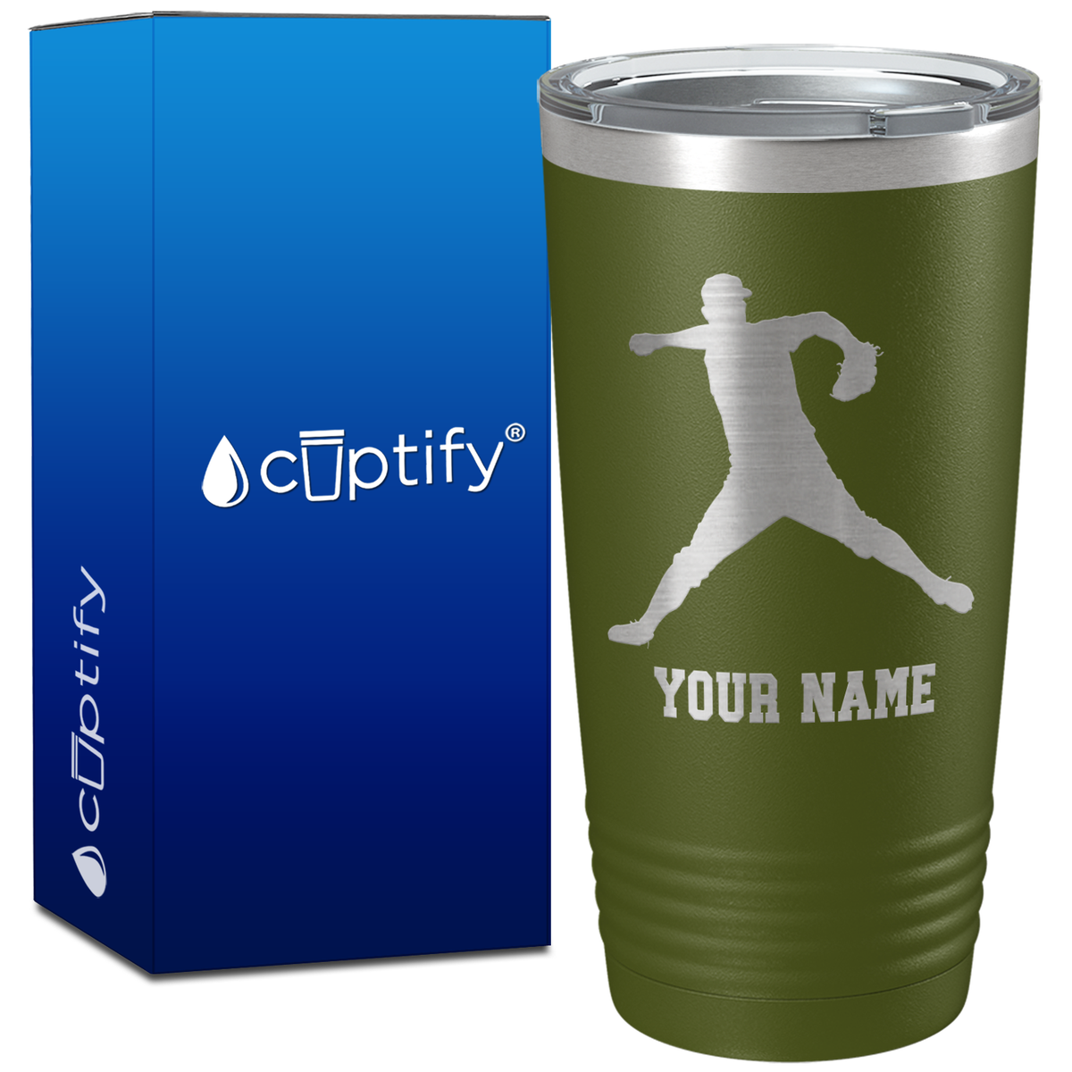 Personalized Baseball Pitcher Player on 20oz Tumbler