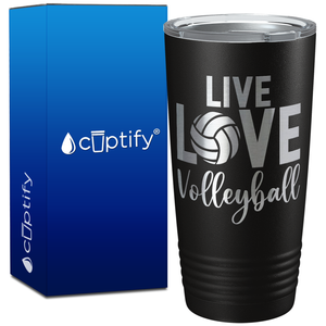 Live Love Volleyball on 20oz Volleyball Tumbler