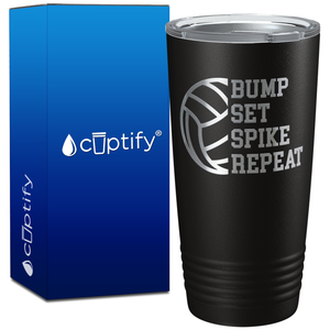 Bumb Set Spike Repeat on 20oz Volleyball Tumbler