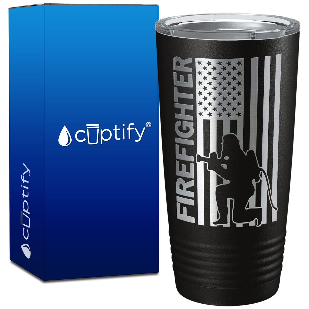 Firefighter American Flag on 20oz Tumbler