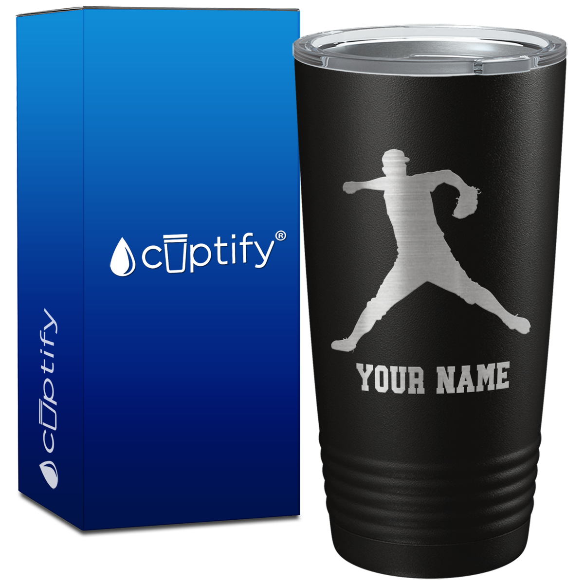 Personalized Baseball Pitcher Player on 20oz Tumbler