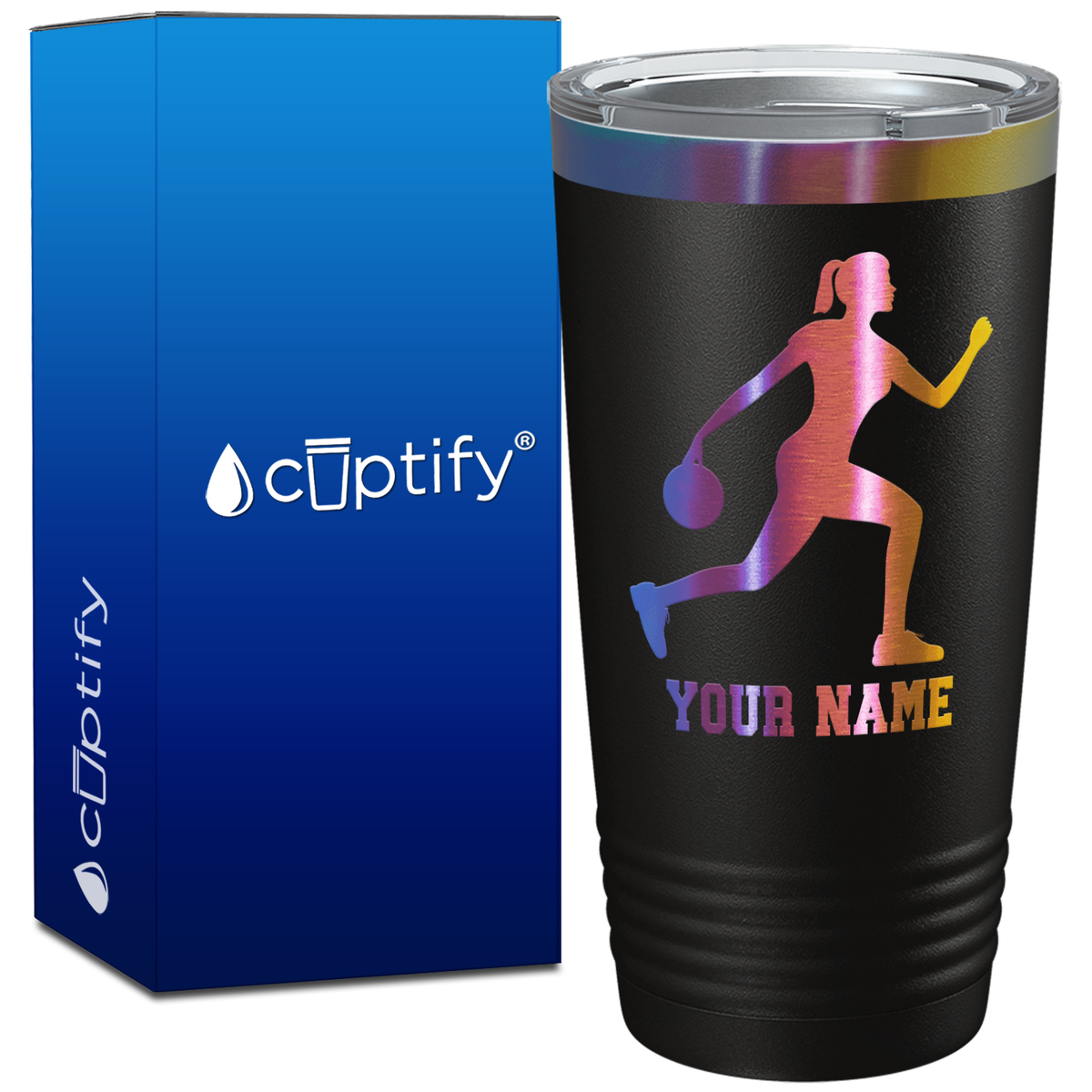 Personalized Woman Bowler on 20oz Tumbler