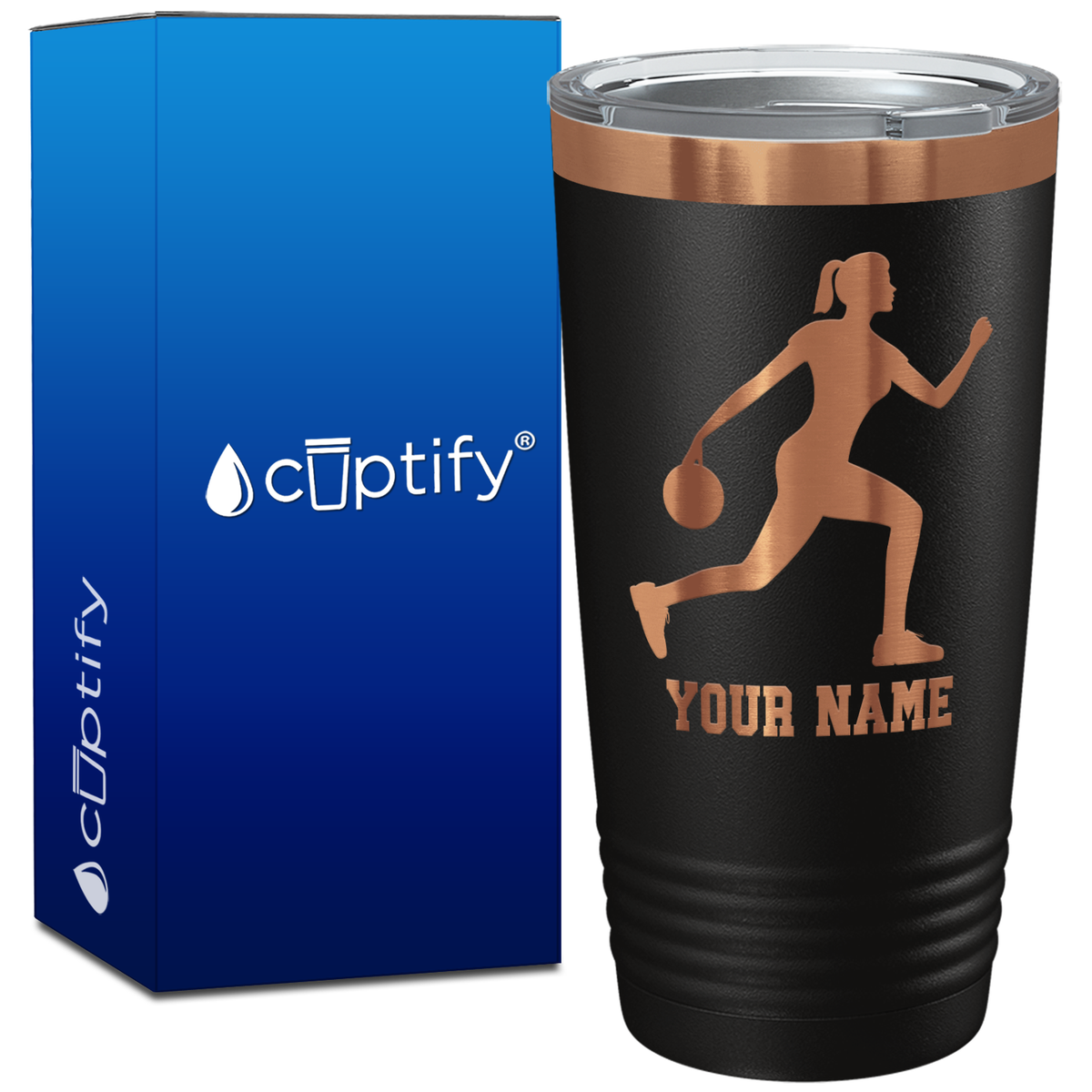 Personalized Woman Bowler on 20oz Tumbler