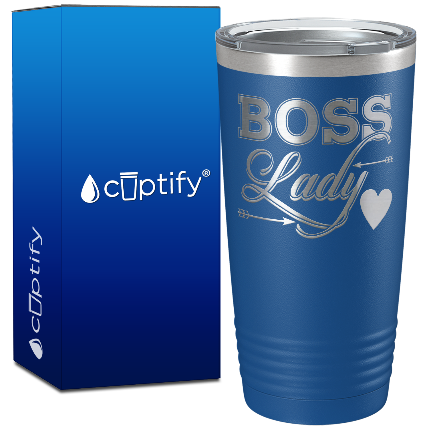 Boss Lady Heart and Arrows on 20oz Tumbler