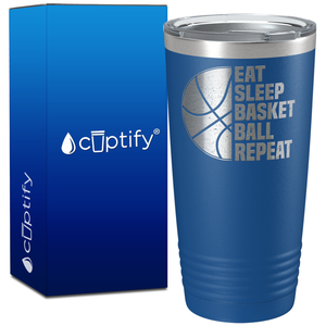 Eat Sleep Basketball Repeat on 20oz Tumbler