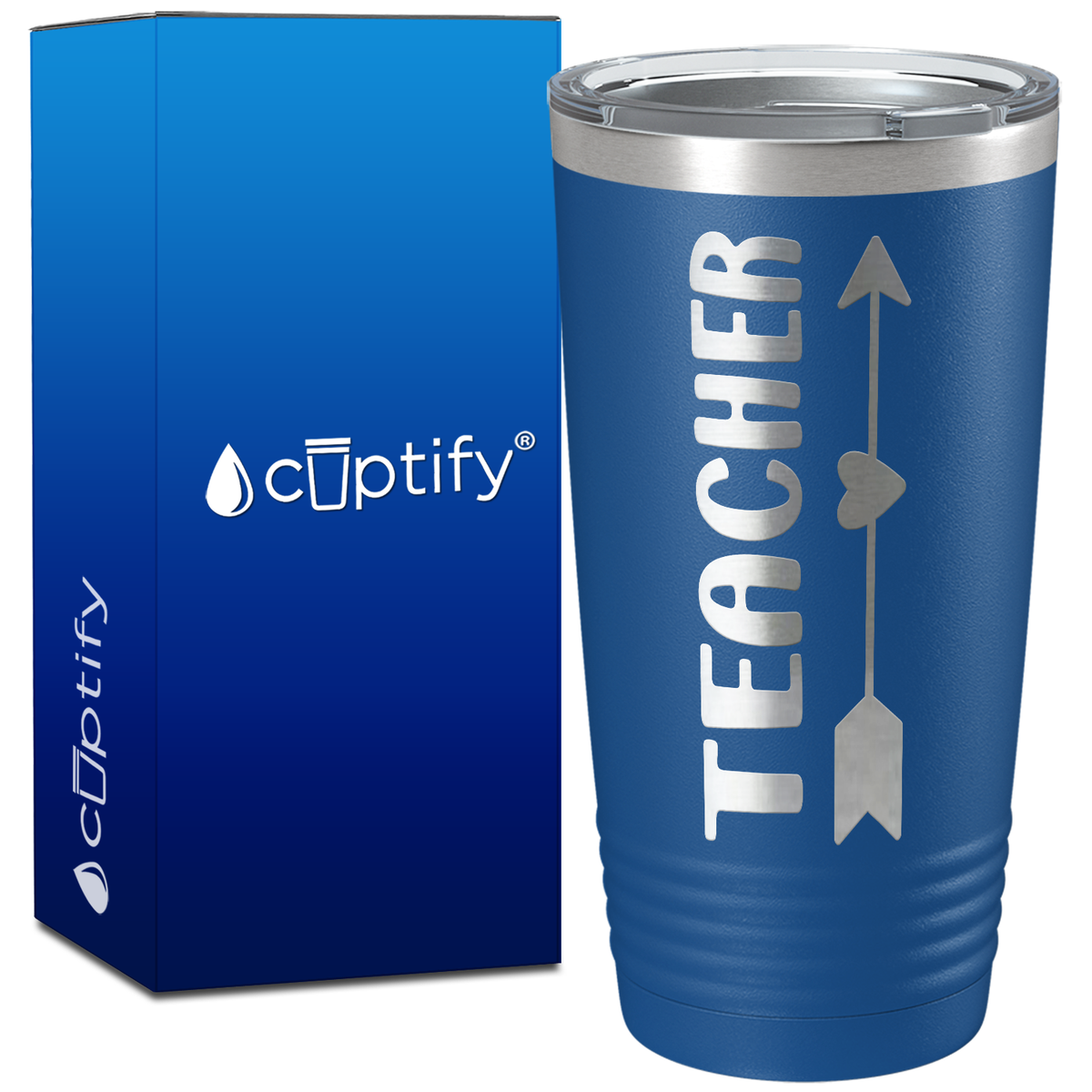 Teacher Heart Arrow on 20oz Tumbler