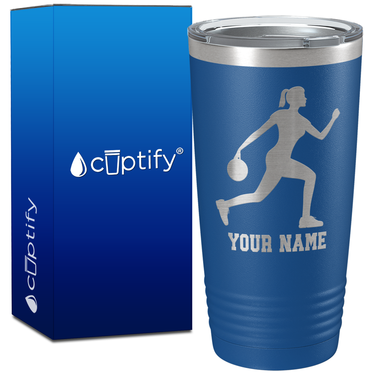 Personalized Woman Bowler on 20oz Tumbler