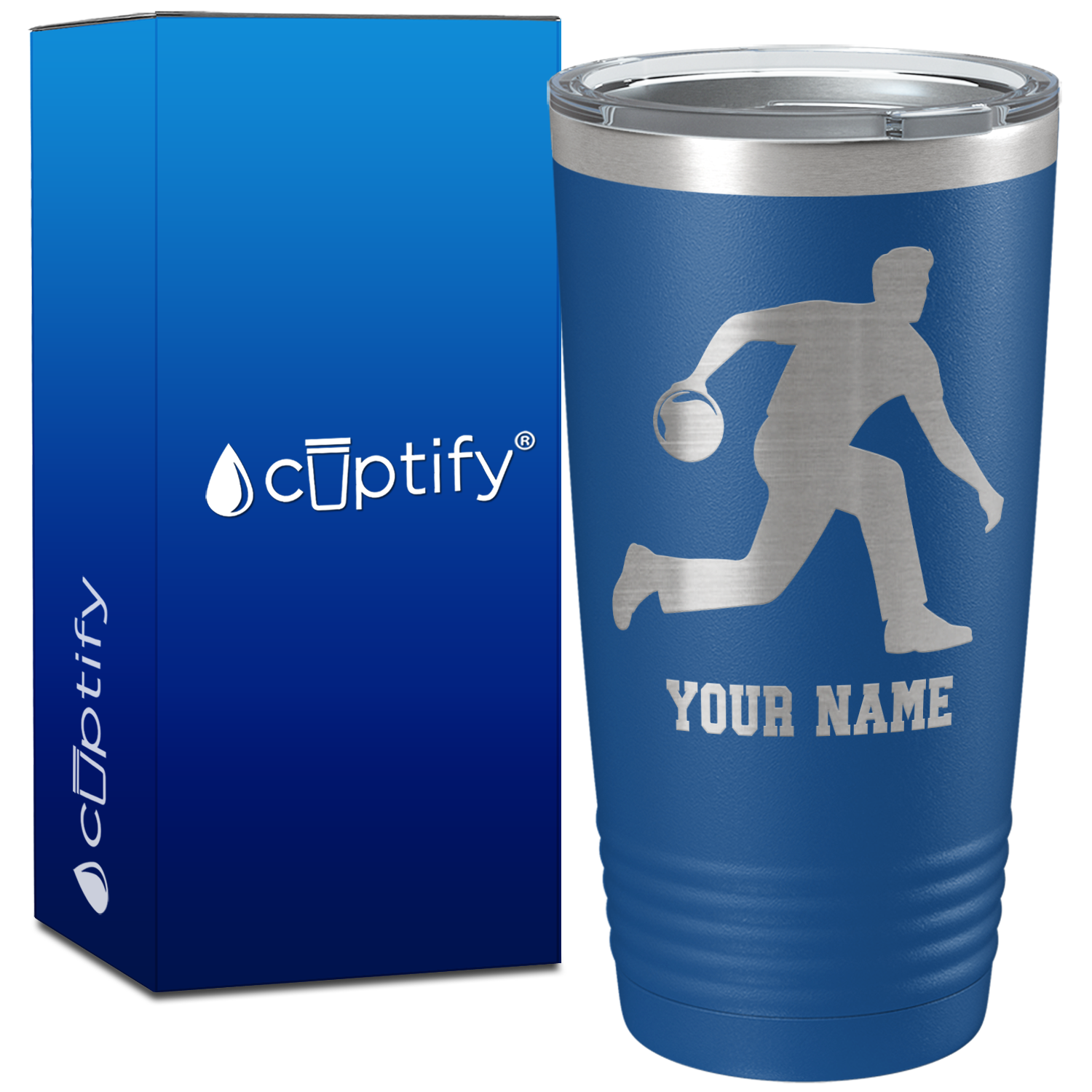Personalized Bowler on 20oz Tumbler
