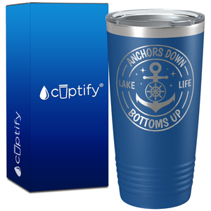 Anchors Down Bottoms Up Circle on 20oz Tumbler