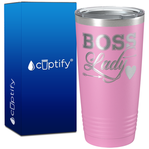 Boss Lady Heart and Arrows on 20oz Tumbler