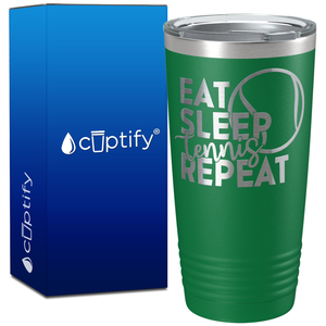 Eat Sleep Tennis Repeat on 20oz Tumbler