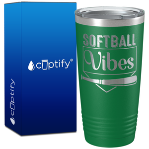 Softball Vibes on 20oz Tumbler