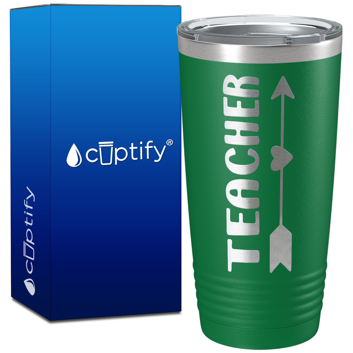Teacher Heart Arrow on 20oz Tumbler