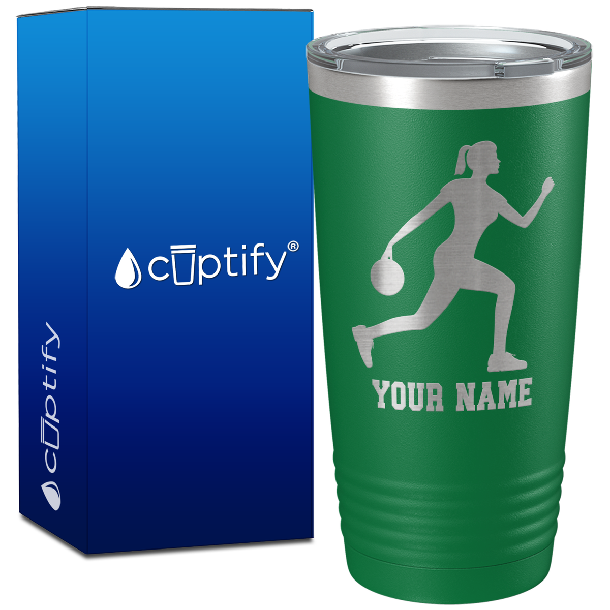 Personalized Woman Bowler on 20oz Tumbler