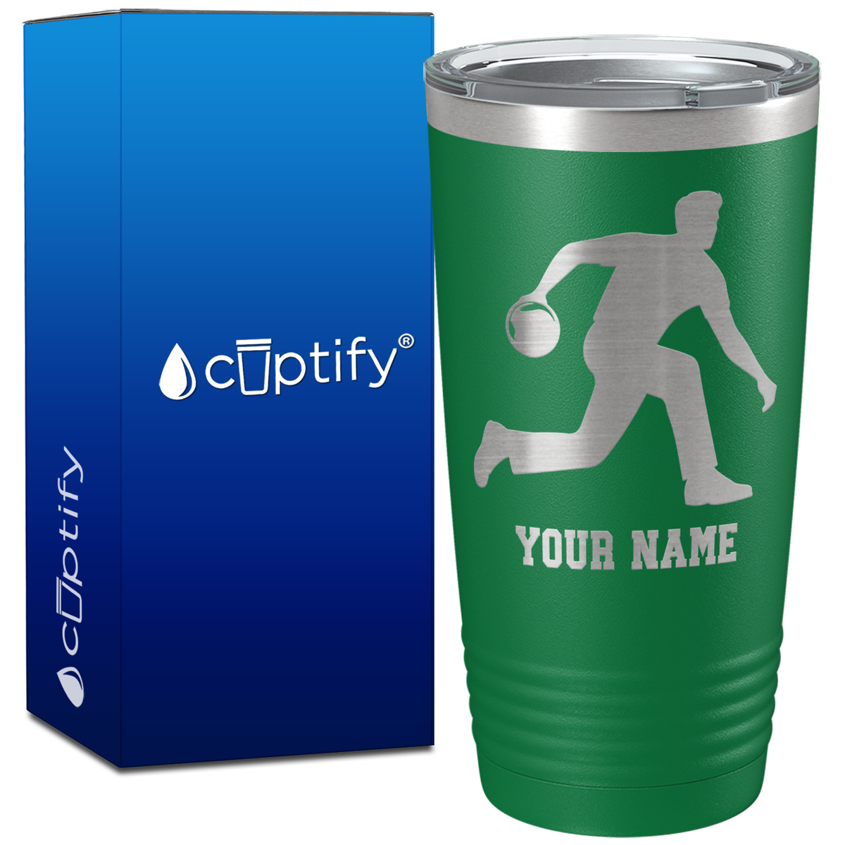Personalized Bowler on 20oz Tumbler