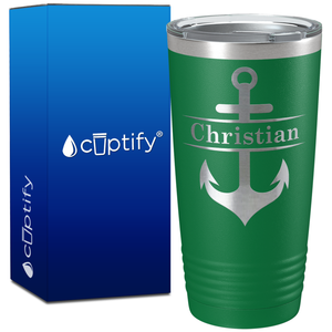 Personalized Split Anchor Silhouette on 20oz Tumbler