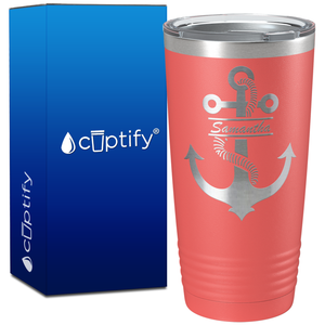 Anchor Rope Personalized on 20oz Tumbler