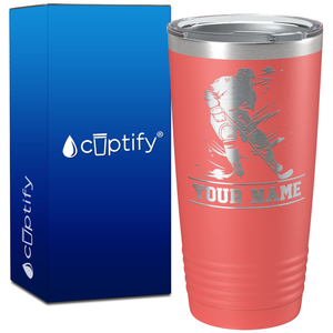 Personalized Skating Hockey Player on 20oz Tumbler