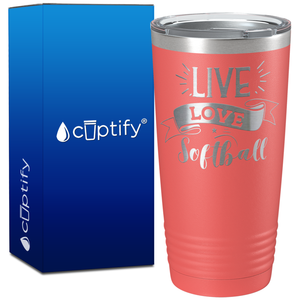 Live Love Softball Banner on 20oz Tumbler