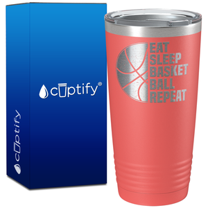 Eat Sleep Basketball Repeat on 20oz Tumbler